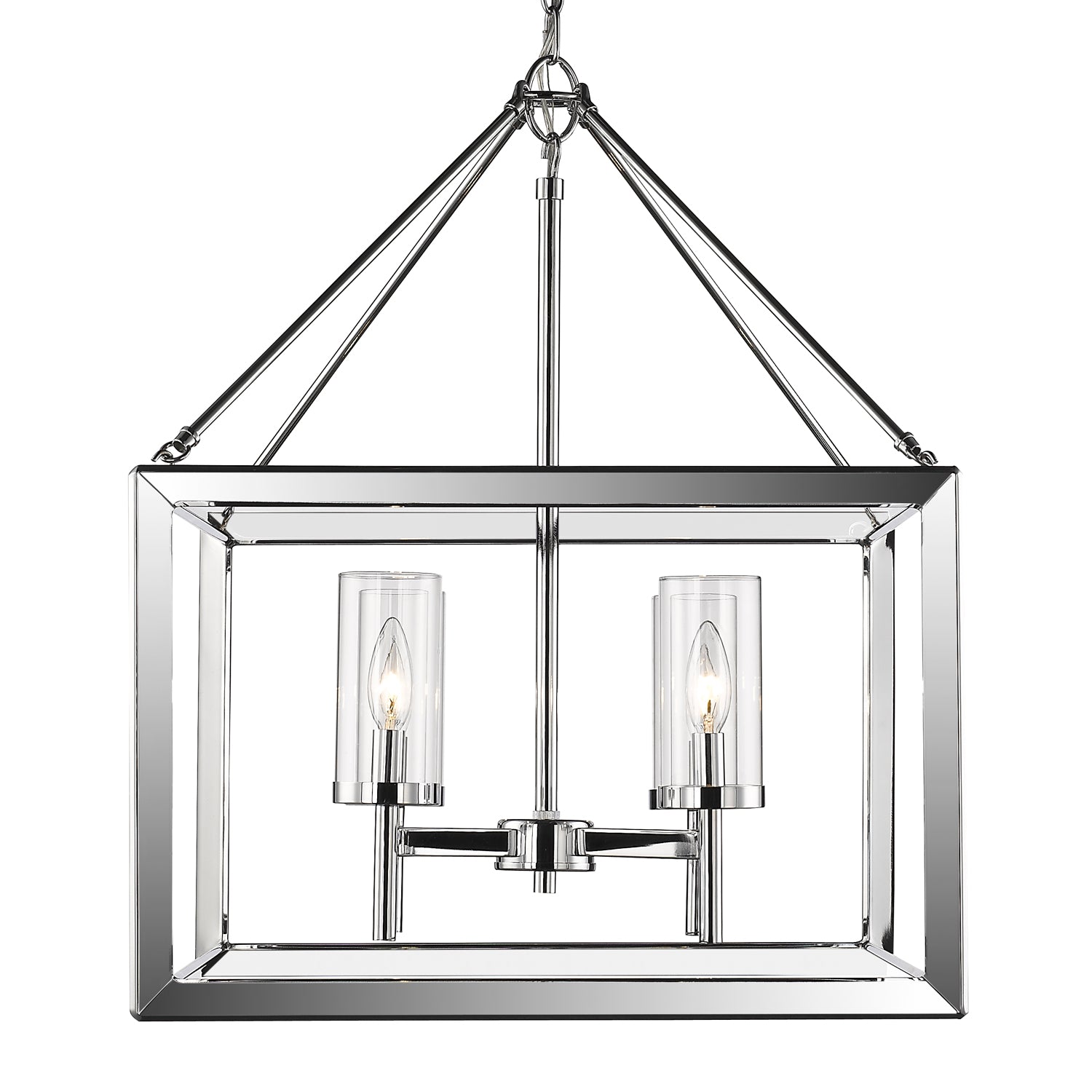 Smyth 4 Light Chandelier in Chrome with Clear Glass - - Golden Lighting