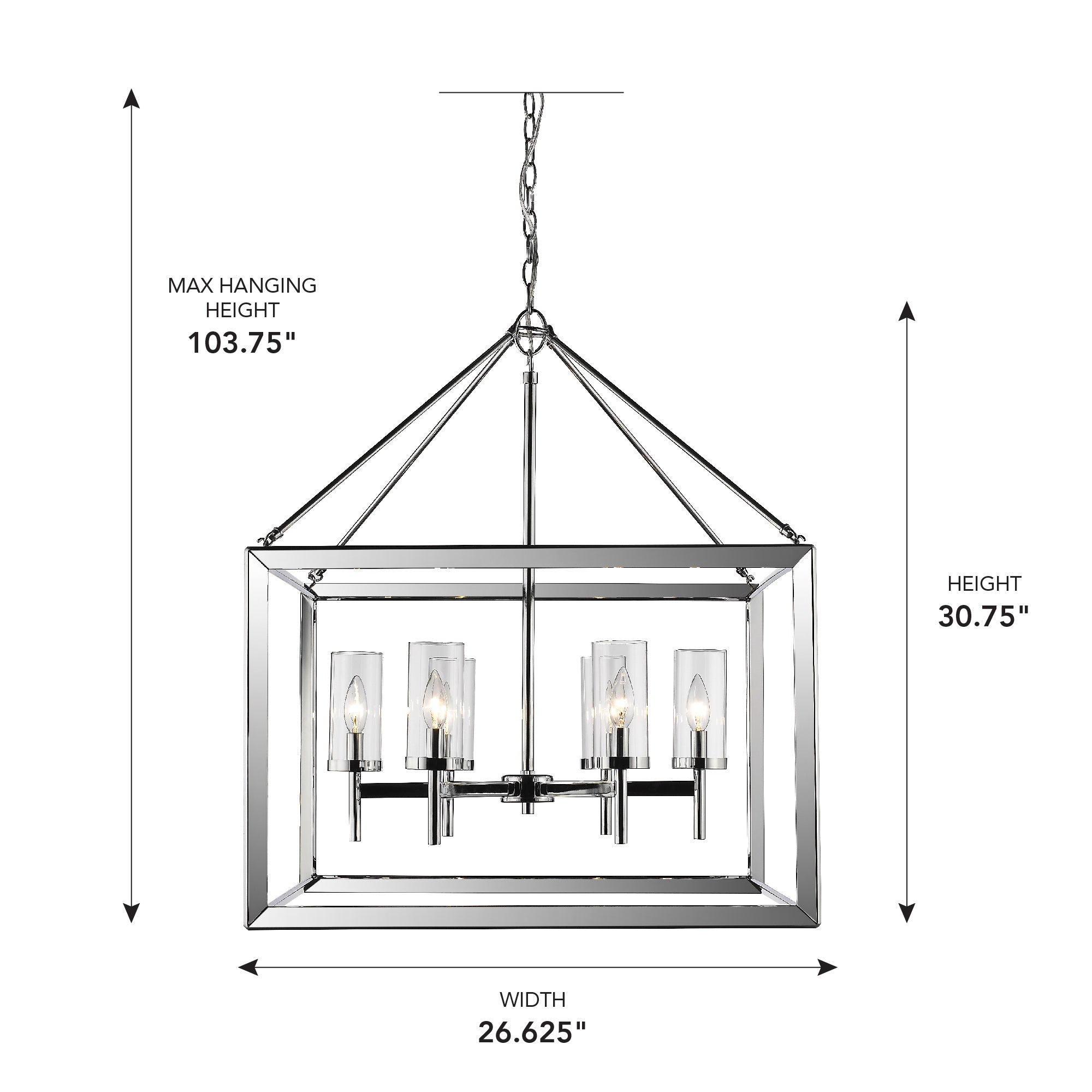 Smyth 6-light Chandelier in Chrome