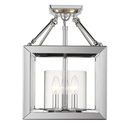 Smyth 3-light Semi-Flush Mount in Chrome