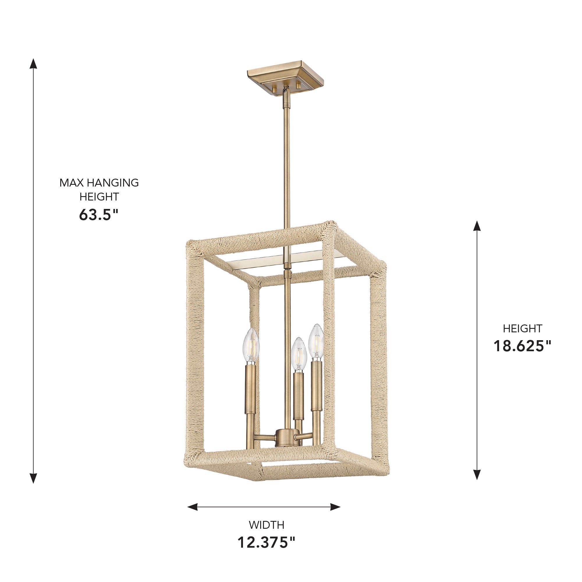 Kimber 3-light Pendant in Modern Brass