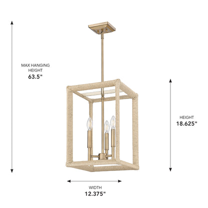 Kimber 3-light Pendant in Modern Brass
