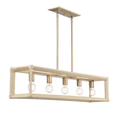Kimber 5-light Island Light in Modern Brass