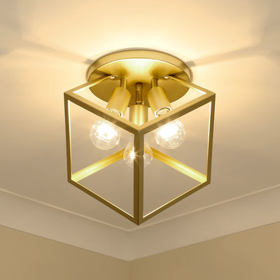Golden Lighting Cassio 3-light Semi-Flush Mount in Olympic Gold - - Golden Lighting