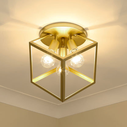 Golden Lighting Cassio 3-light Semi-Flush Mount in Olympic Gold - - Golden Lighting