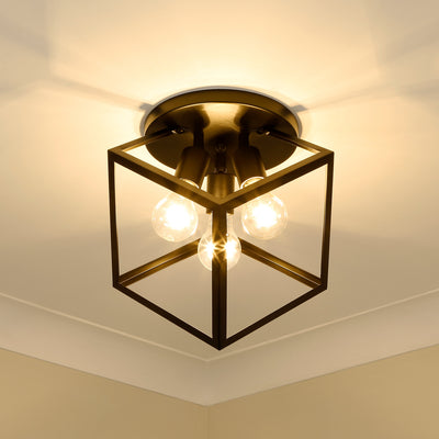Golden Lighting Cassio 3-light Semi-Flush Mount in Matte Black - - Golden Lighting