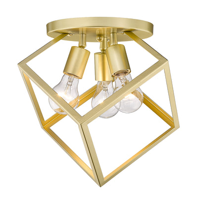Golden Lighting Cassio 3-light Semi-Flush Mount in Olympic Gold - - Golden Lighting