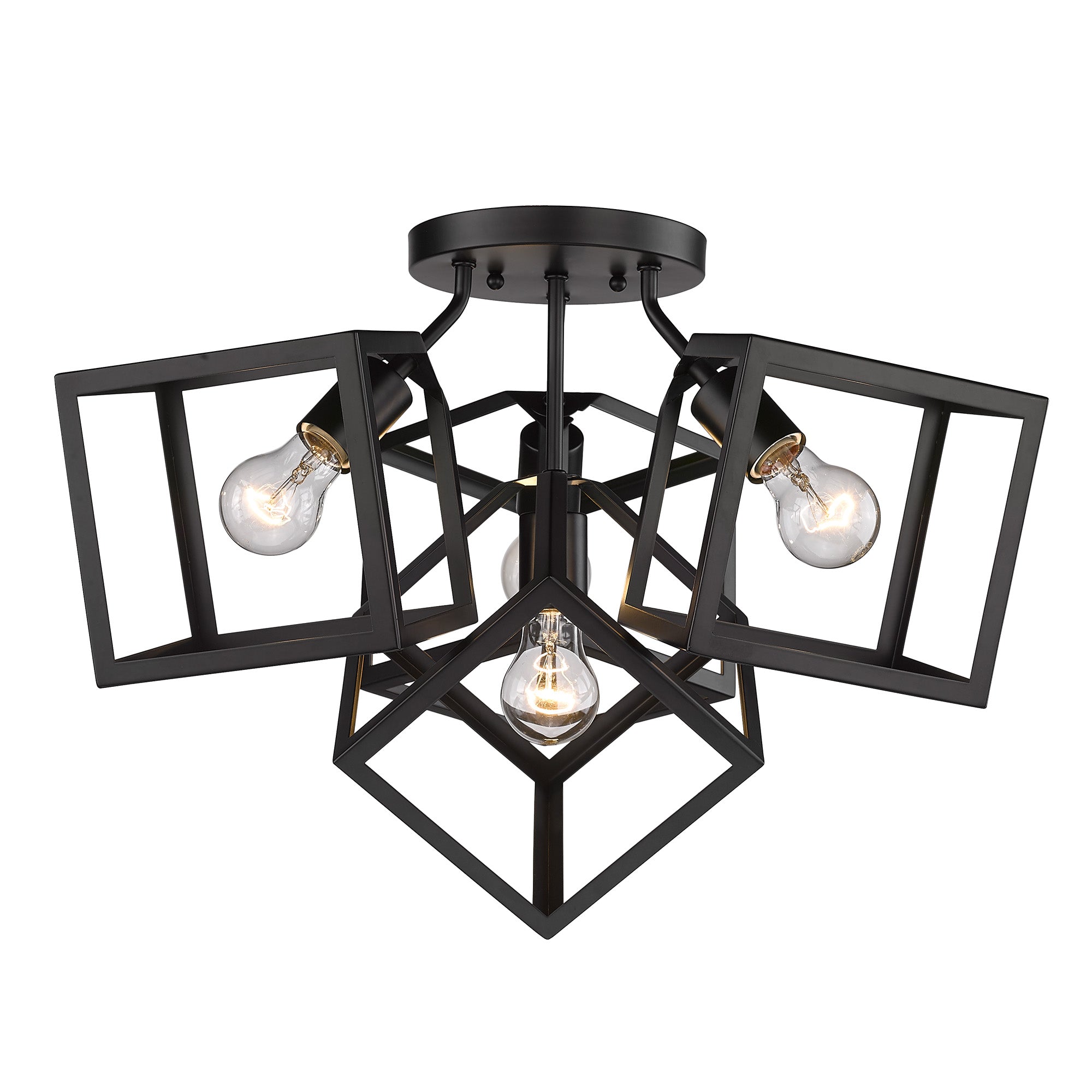 Golden Lighting Cassio 4-light Semi-Flush Mount in Matte Black - - Golden Lighting