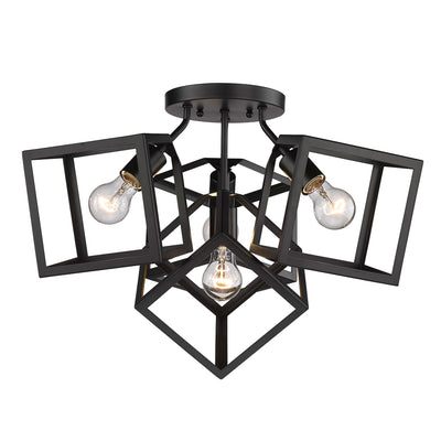 Golden Lighting Cassio 4-light Semi-Flush Mount in Matte Black - - Golden Lighting