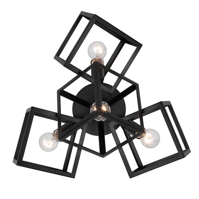 Golden Lighting Cassio 4-light Semi-Flush Mount in Matte Black - - Golden Lighting
