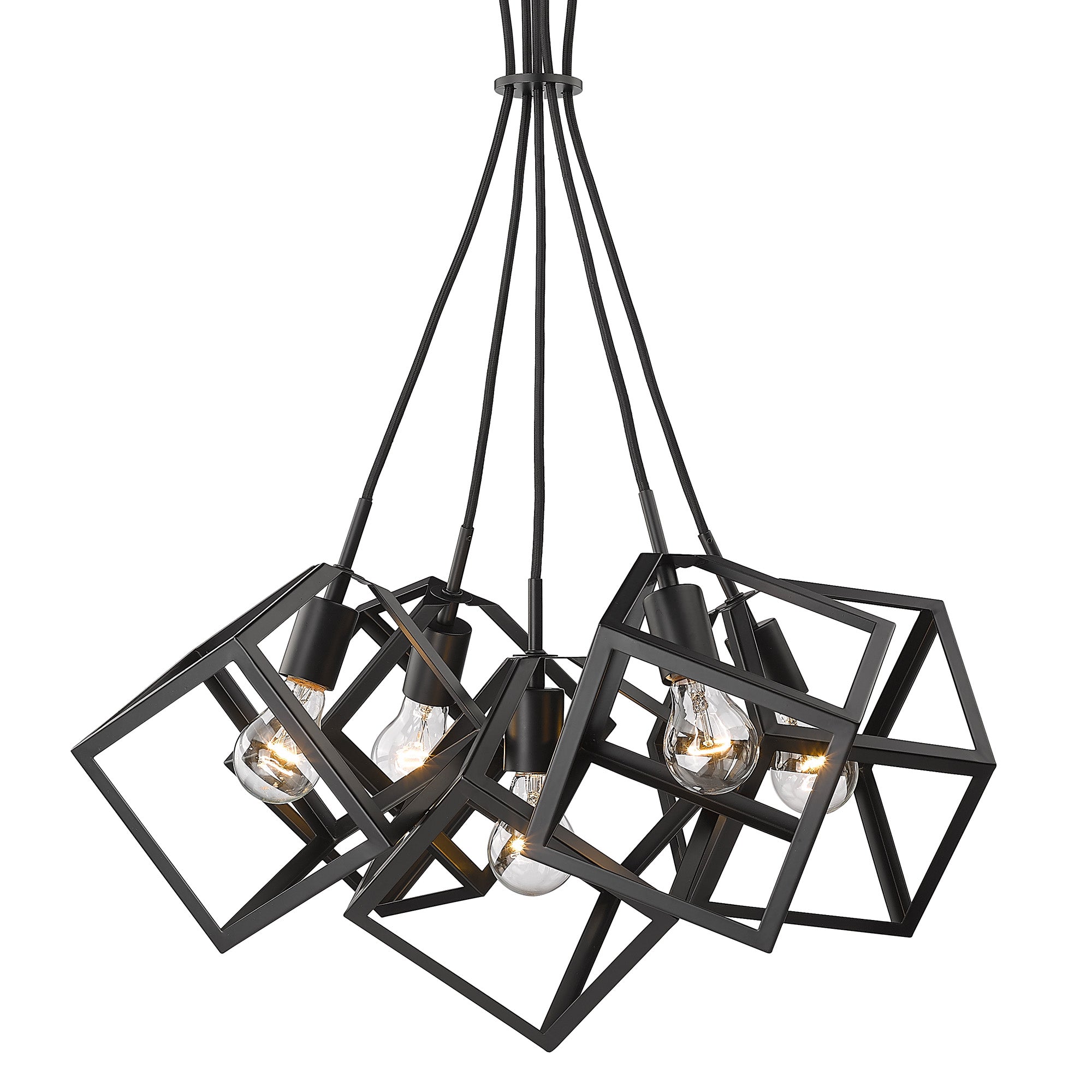 Golden Lighting Cassio 5-light Chandelier in Matte Black - - Golden Lighting