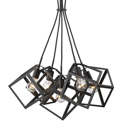 Golden Lighting Cassio 5-light Chandelier in Matte Black - - Golden Lighting