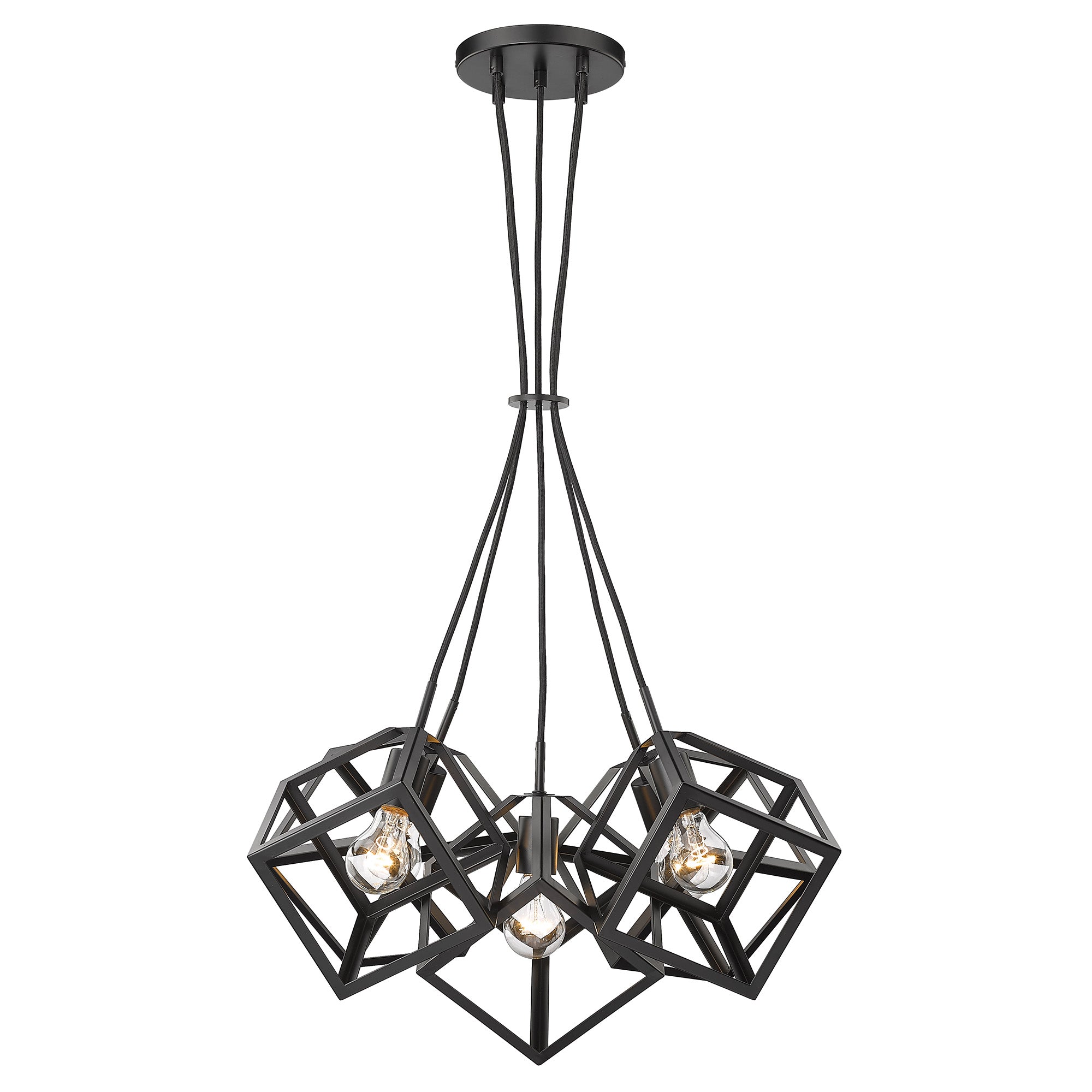 Golden Lighting Cassio 5-light Chandelier in Matte Black - - Golden Lighting