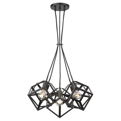 Golden Lighting Cassio 5-light Chandelier in Matte Black - - Golden Lighting
