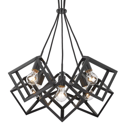 Golden Lighting Cassio 5-light Chandelier in Matte Black - - Golden Lighting