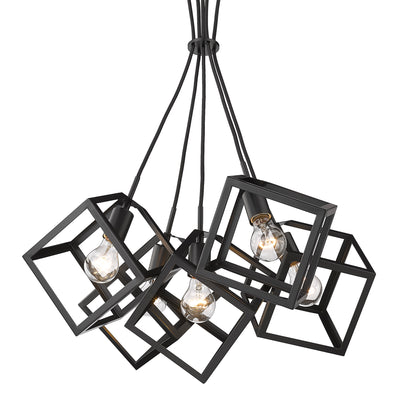 Golden Lighting Cassio 5-light Chandelier in Matte Black - - Golden Lighting
