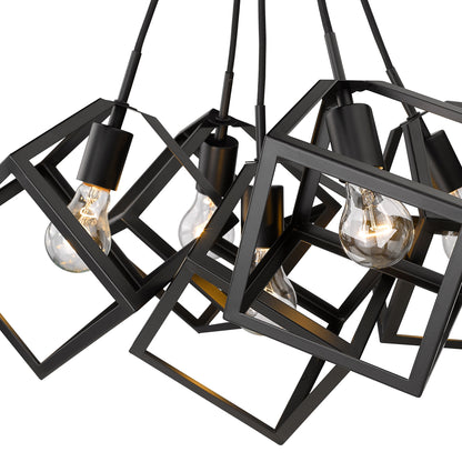 Golden Lighting Cassio 5-light Chandelier in Matte Black - - Golden Lighting