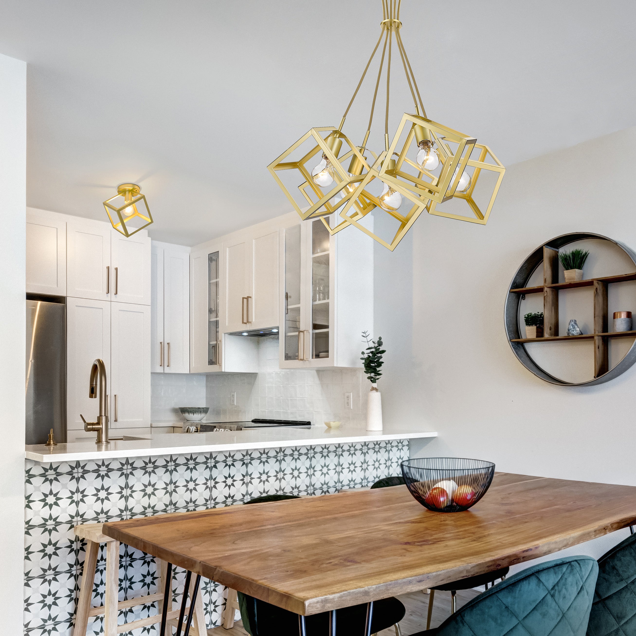 Golden Lighting Cassio 5-light Chandelier in Olympic Gold - - Golden Lighting