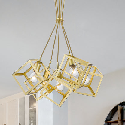 Golden Lighting Cassio 5-light Chandelier in Olympic Gold - - Golden Lighting
