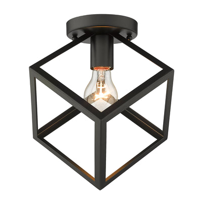 Golden Lighting Cassio 1-light Flush Mount in Matte Black - - Golden Lighting