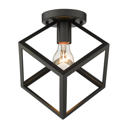 Golden Lighting Cassio 1-light Flush Mount in Matte Black - - Golden Lighting