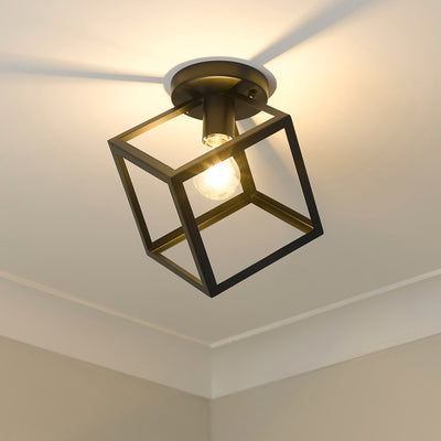 Golden Lighting Cassio 1-light Flush Mount in Matte Black - - Golden Lighting