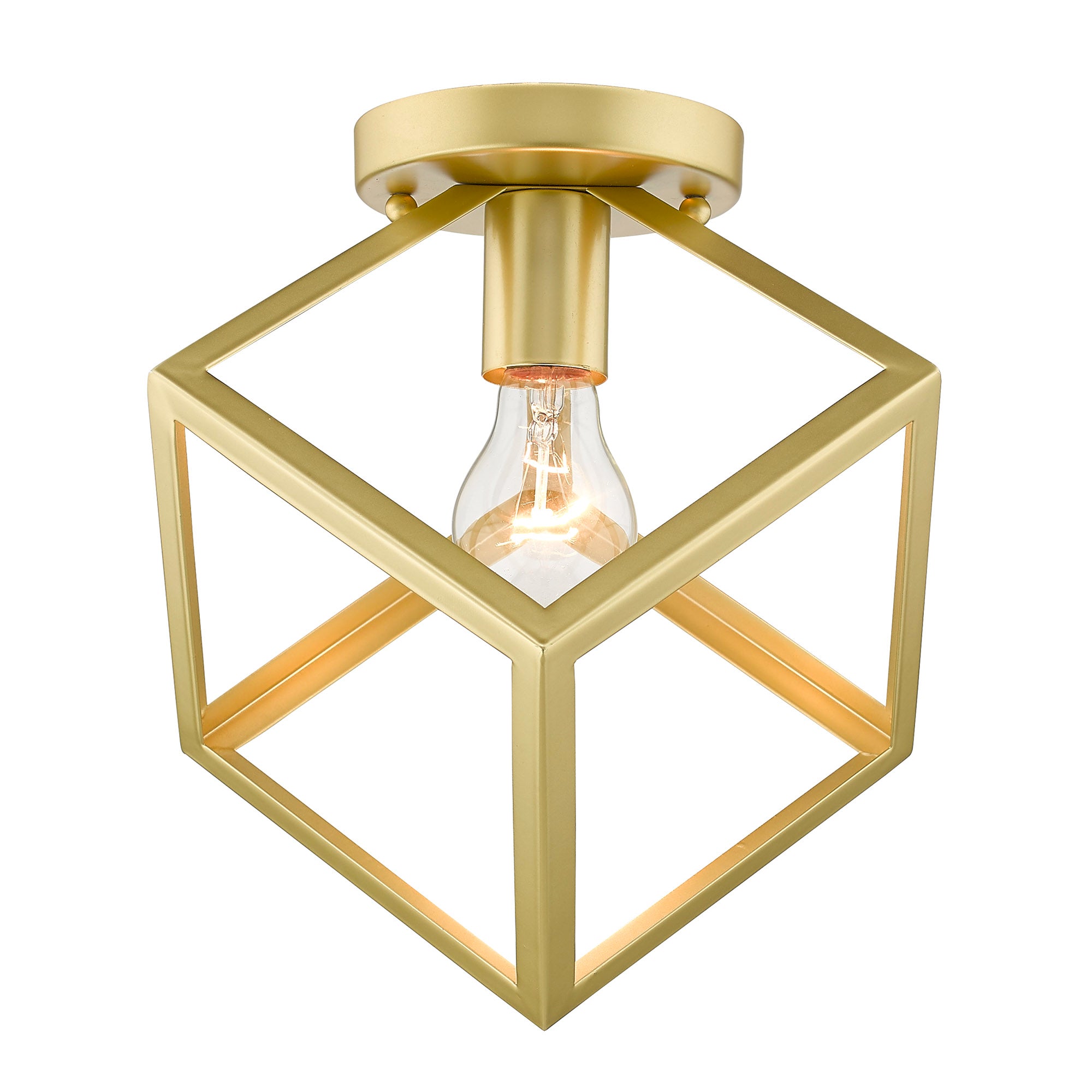 Golden Lighting Cassio 1-light Flush Mount in Olympic Gold - - Golden Lighting