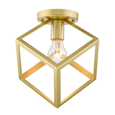 Golden Lighting Cassio 1-light Flush Mount in Olympic Gold - - Golden Lighting