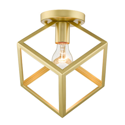 Golden Lighting Cassio 1-light Flush Mount in Olympic Gold - - Golden Lighting