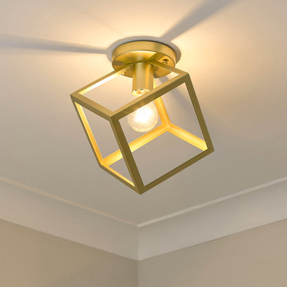 Golden Lighting Cassio 1-light Flush Mount in Olympic Gold - - Golden Lighting