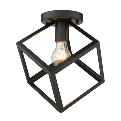 Golden Lighting Cassio 1-light Flush Mount in Matte Black - - Golden Lighting