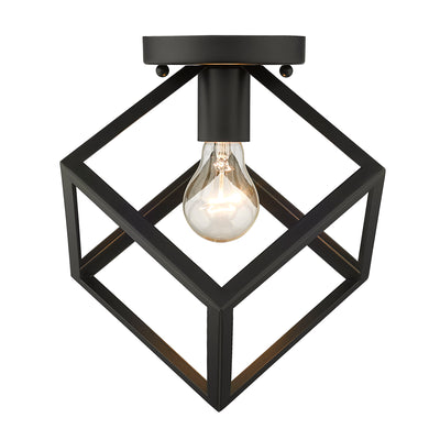 Golden Lighting Cassio 1-light Flush Mount in Matte Black - - Golden Lighting
