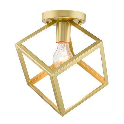 Golden Lighting Cassio 1-light Flush Mount in Olympic Gold - - Golden Lighting