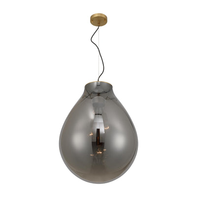 Drop 3-light Pendant in Brushed Champagne Brass and Smoke Plated Glass, alternate view - Golden Lighting
