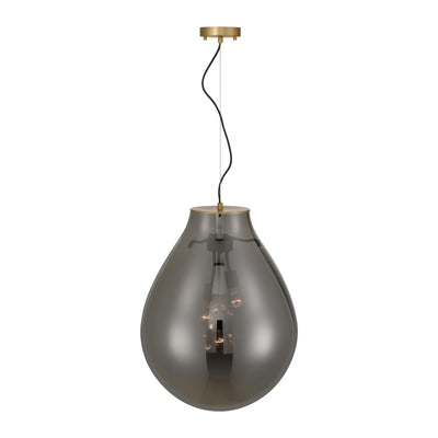 Drop 3-light Pendant in Brushed Champagne Brass and Smoke Plated Glass, alternate view - Golden Lighting
