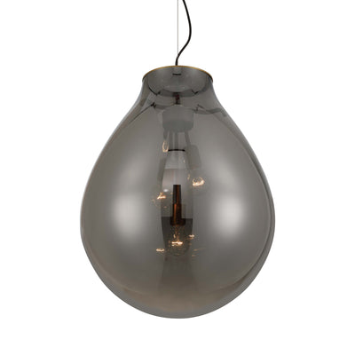 Drop 3-light Pendant in Brushed Champagne Brass and Smoke Plated Glass - Golden Lighting
