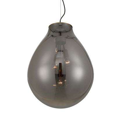 Drop 3-light Pendant in Brushed Champagne Brass and Smoke Plated Glass
