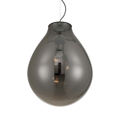 Drop 3-light Pendant in Matte Black and Smoke Plated Glass - Golden Lighting