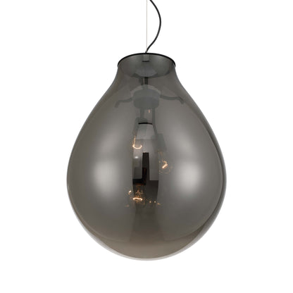 Drop 3-light Pendant in Matte Black and Smoke Plated Glass