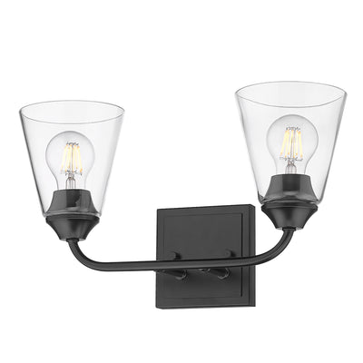 Golden Lighting Ormond 2-light Vanity in Matte Black - - Golden Lighting
