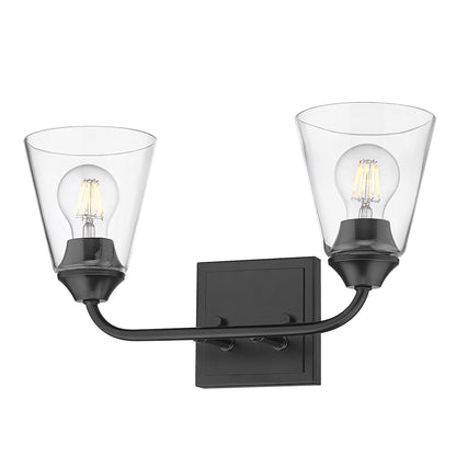 Golden Lighting Ormond 2-light Vanity in Matte Black - - Golden Lighting