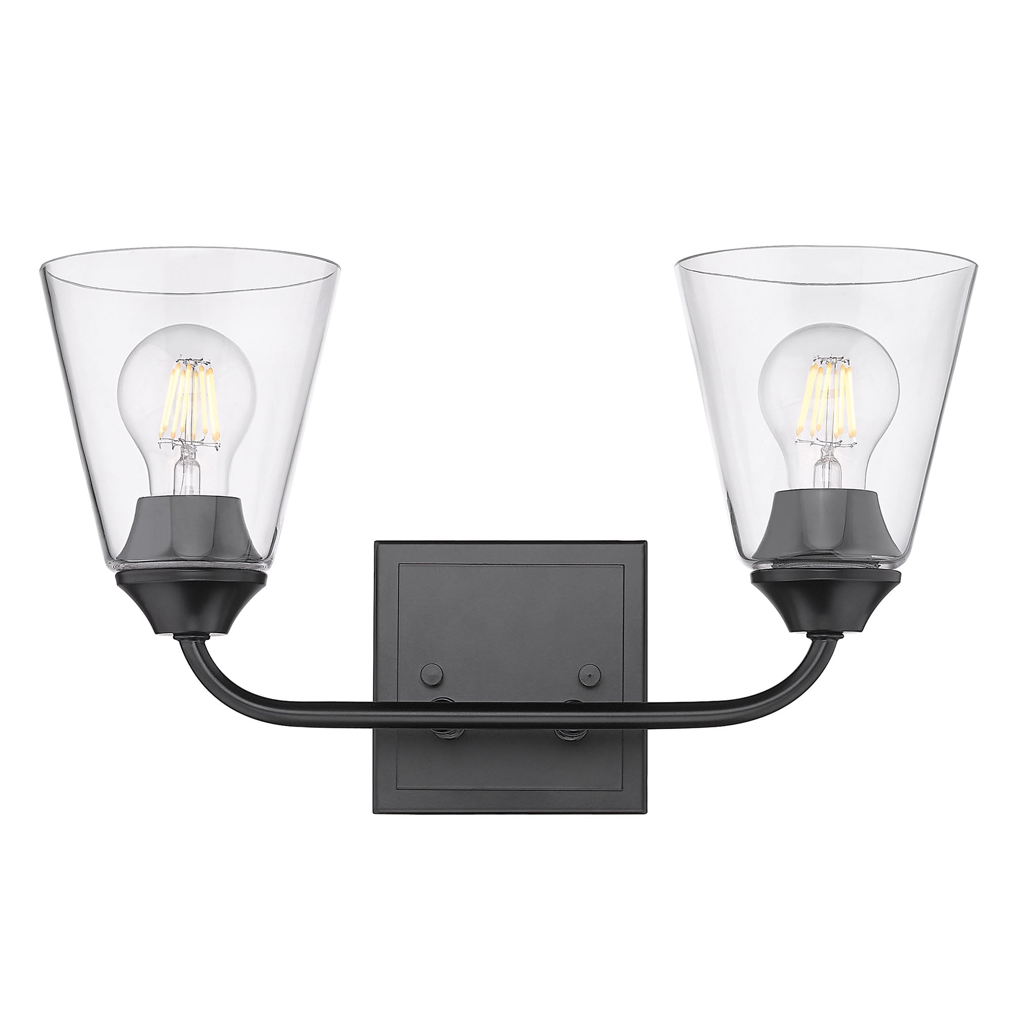 Golden Lighting Ormond 2-light Vanity in Matte Black - - Golden Lighting