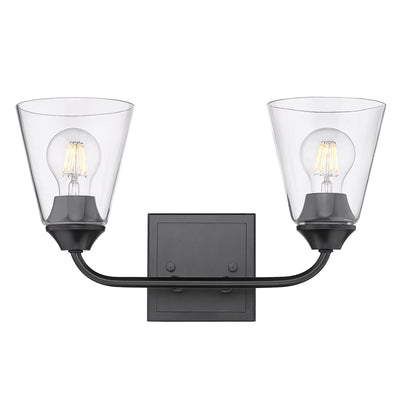 Golden Lighting Ormond 2-light Vanity in Matte Black - - Golden Lighting