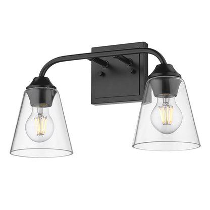 Golden Lighting Ormond 2-light Vanity in Matte Black - Default Title - Golden Lighting