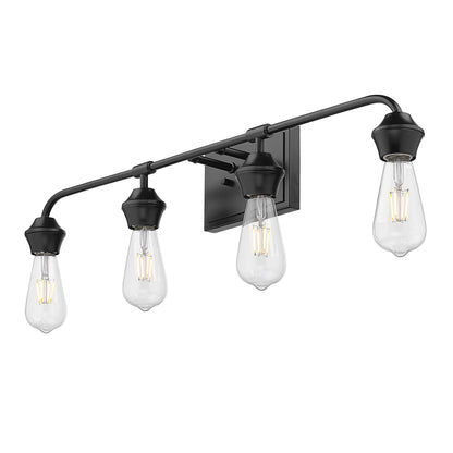 Golden Lighting Ormond 4-light Vanity in Matte Black - - Golden Lighting