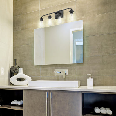 Golden Lighting Ormond 4-light Vanity in Matte Black - - Golden Lighting
