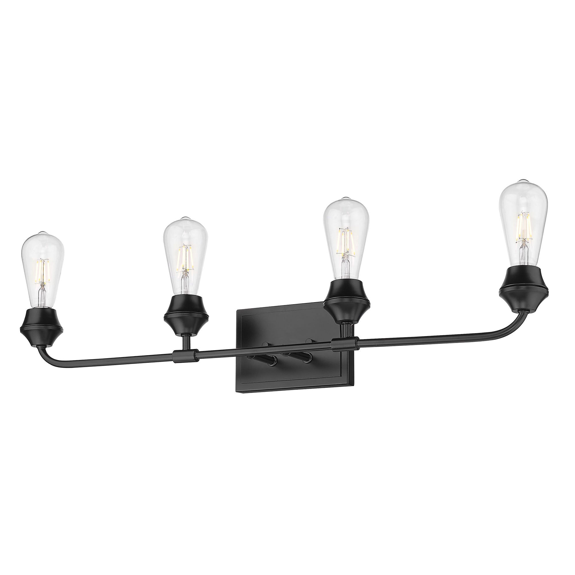 Ormond 4 Light Bath Vanity in Matte Black - - Golden Lighting