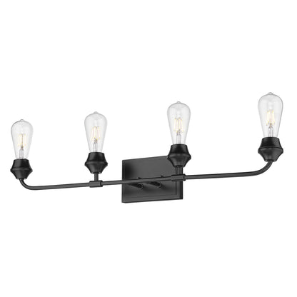 Ormond 4 Light Bath Vanity in Matte Black - - Golden Lighting