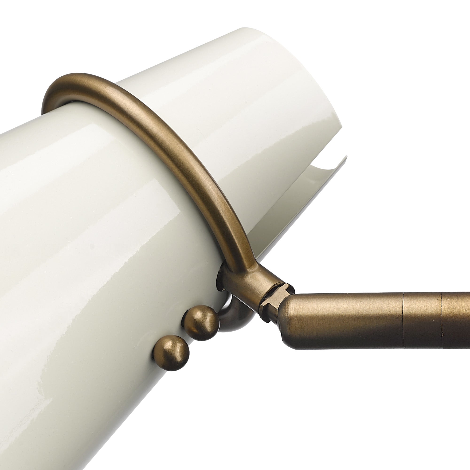 Golden Lighting Reeva 1-light Wall Sconce in Modern Brass and Glossy Ecru shade - - Golden Lighting
