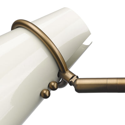 Golden Lighting Reeva 1-light Wall Sconce in Modern Brass and Glossy Ecru shade - - Golden Lighting