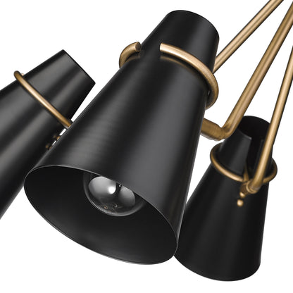 Golden Lighting Reeva 5-light Chandelier in Modern Brass and Matte Black shade - - Golden Lighting